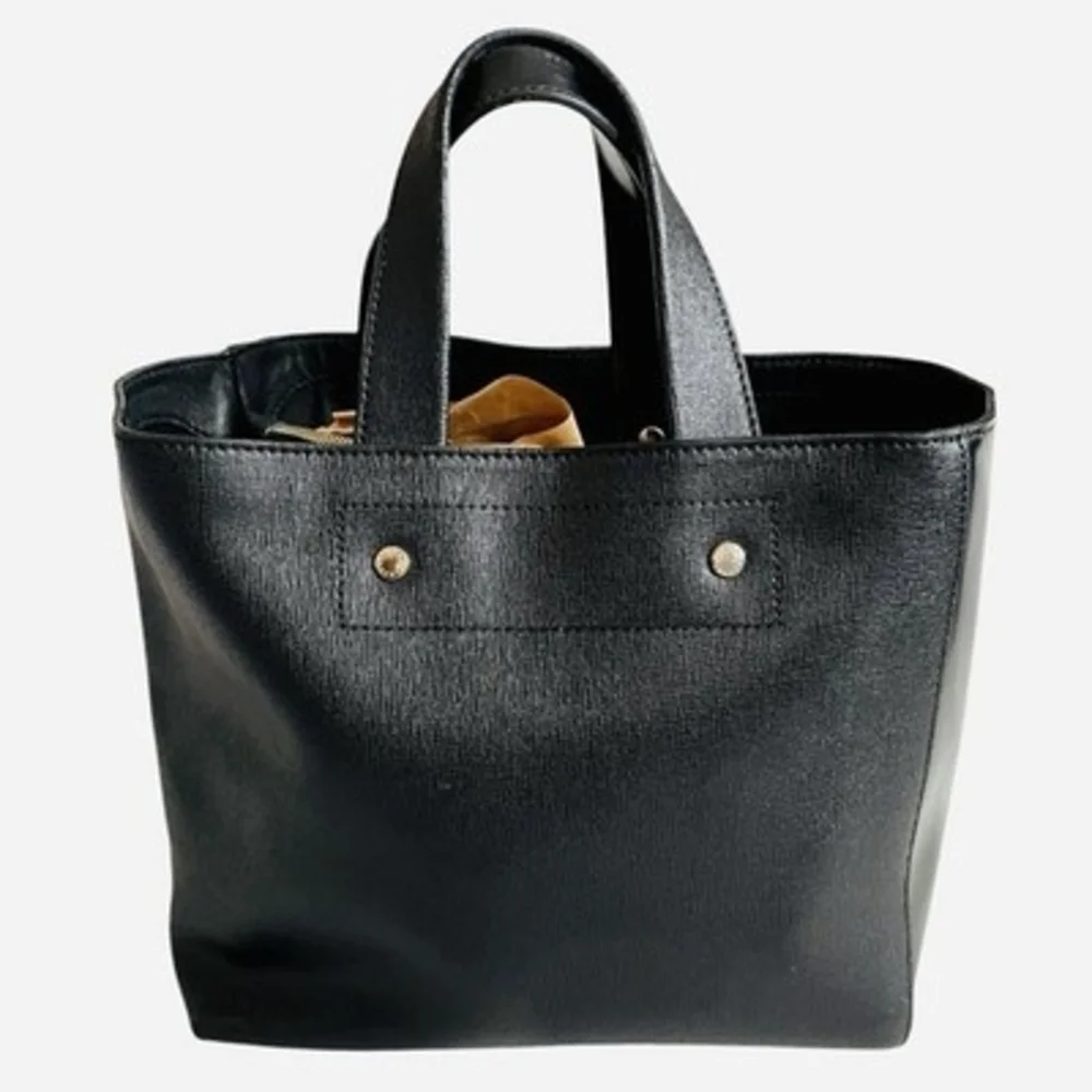 Authentic Furla Musa Black Patent Leather Medium Tote Handbag Gold Hardware VG - Picture 7 of 10